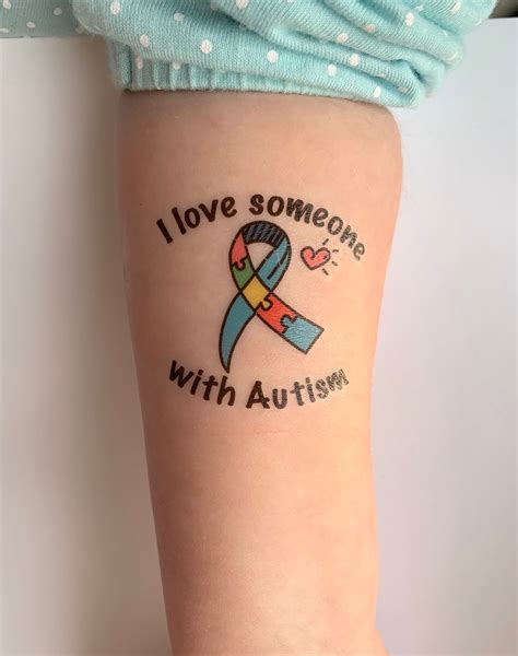 Autism Awareness Temporary Tattoo Puzzle Ribbon Support Etsy New Zealand