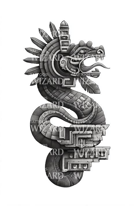 Aztec Feathered Serpent Tattoo Design Tattoos Wizard Designs