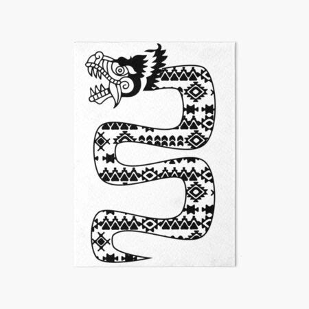 Aztec Tribal Serpent Dragon Black Art Board Print For Sale By Jakes Waves Redbubble