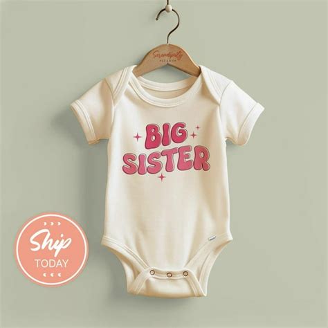 Baby Bodysuit Bella Canvas Big Sister Outfit Sibling Announcement Onesies Family Baby Shower