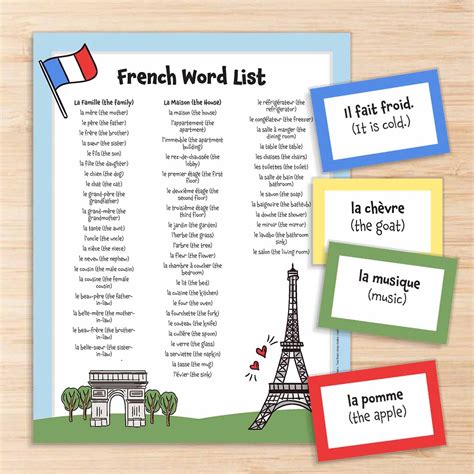 Basic French Words My First French Words A Amp R Entertainment
