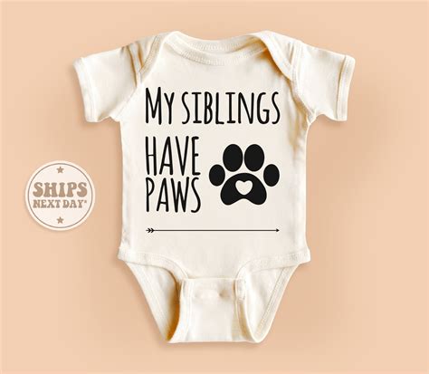 Bella Canvas 05 My Siblings Have Paws Pet Pregnancy And Birth Announcement Baby T Shirt