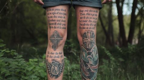 Bible Verse Leg Tattoos