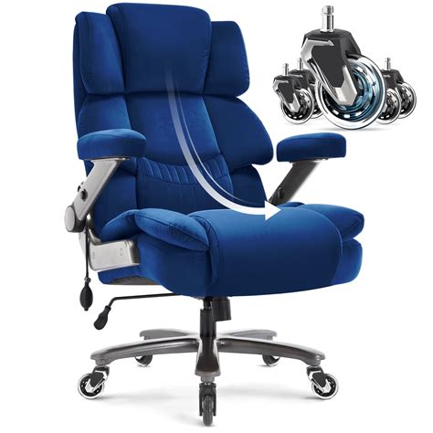 Big And Tall 500Lbs Office Chair Fabric Heavy Duty Executive Chair With 3D Flip Up Armrests