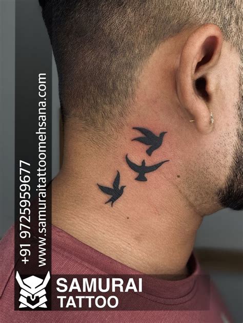 Birds Tattoo On Neck Side Nack Tattoo Side Neck Tattoo Neck Tattoo For Guys Bird Tattoo Neck