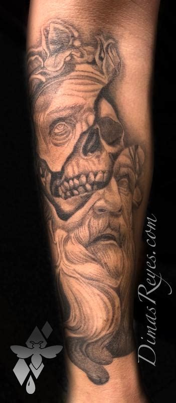 Black And Grey Skull Mythology Portrait Tattoo By Dimas Reyes Tattoonow Black And Grey Skull Mythology Portrait Tattoo By Dimas Reyes Tattoonow