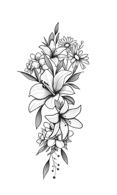 Black And White Floral Tattoo Inspiration Black And White Floral Tattoo Inspiration