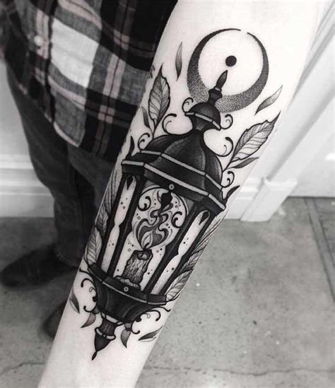 Black And White Lantern Tattoos