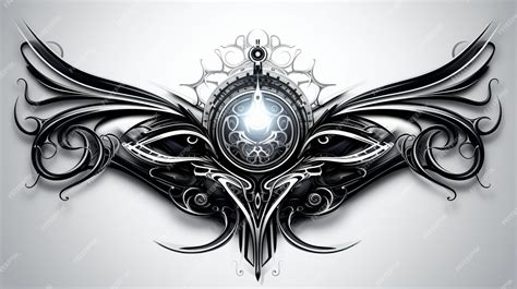 Black And White Tattoo Design Premium Photo