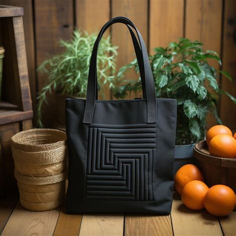 Black Tote Bag Design With Simple Inspiration Premium Ai Generated Image