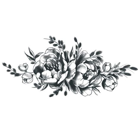 Black White Flowers Temporary Tattoo Tattoo Icon Tattooicon