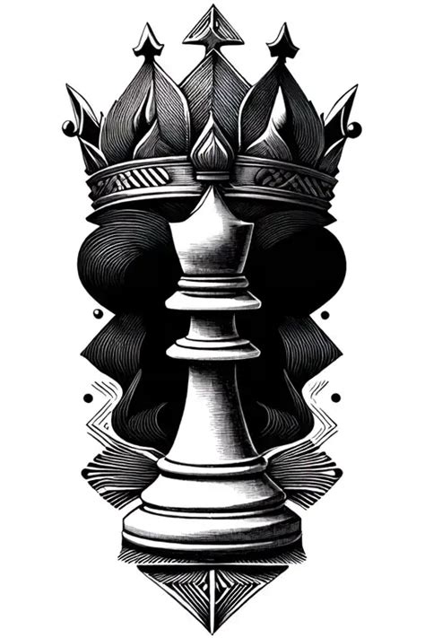 Blackwork King Chess Piece Tattoo Blackink Ai Blackwork King Chess Piece Tattoo Blackink Ai