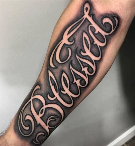 Blessed Tattoo On Forearm Blessed Tattoo On Forearm