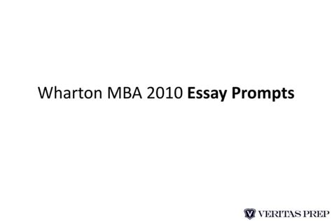 Breakdown Of Wharton Mba Admissions Essays Pptx