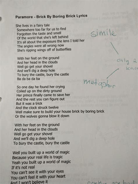 Brick By Boring Brick Tattoo R Paramore