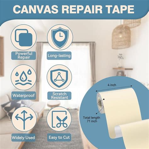 Canvas Repair Tape Self Adhesive Fabric Patch For Sofas Tents Sunshades Ebay