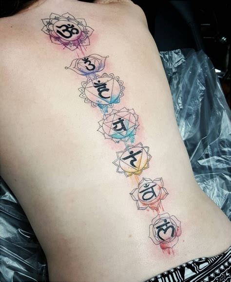 Chakras Back Tattoo