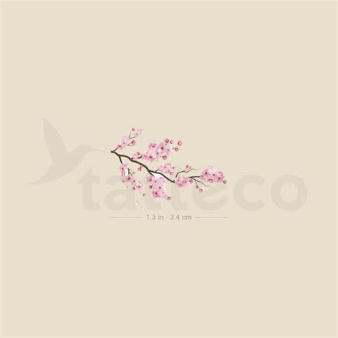 Cherry Blossom Branch Temporary Tattoo Set Of 3 Tatteco