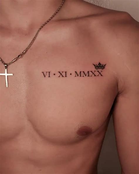 Chest Roman Numerals Tattoo Designs
