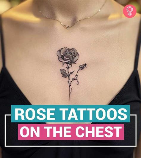 Chest Tattoo Of A Rose