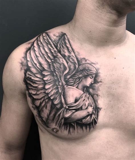 Angels Chest Tattoos Designs