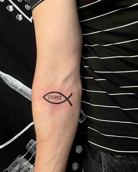 Christian Fish Symbol With Cross Tattoo Christian Fish Symbol With Cross Tattoo