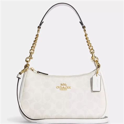 Coach Bags Nwt Coach Laurel Shoulder Bag In Signature Canvas Cv975 White Chalk Poshmark