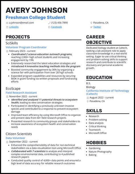College Student Resume Examples Templates 2026 Resume Io