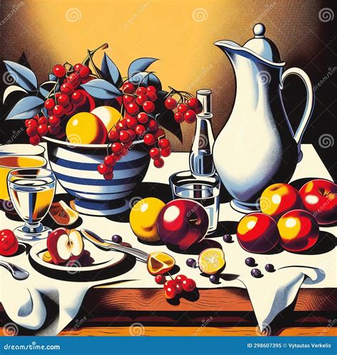 Colorful Modern Still Life Painting Stock Illustration Illustration Of Abstract Colorful