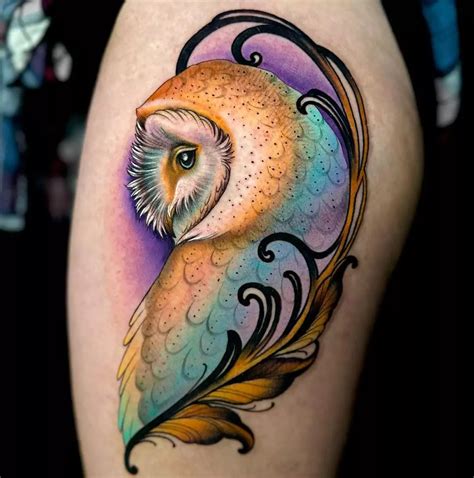 Colorful Owl Tattoos Colorful Owl Tattoos