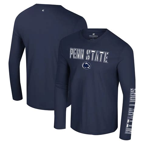 Colosseum Men S Colosseum Navy Penn State Nittany Lions Color Pop Active Blend 2 Hit Long Sleeve T Shirt Place Rosem Re