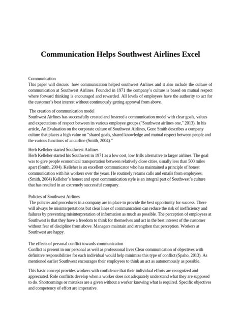 Communication Helps Southwest Airlines Excel Pdf Southwest Airlines Airlines Communication Helps Southwest Airlines Excel Pdf Southwest Airlines Airlines