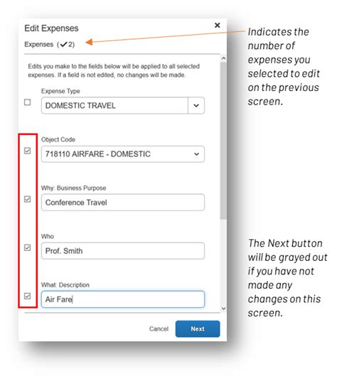 Concur Enhancement Edit Multiple Expenses