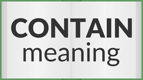 Contain Meaning Youtube