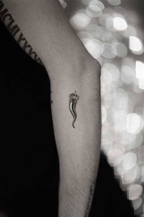 Cornicello With Crown Tattoo By Alessandro Capozzi In Aureo Roma Tattoo Gallery