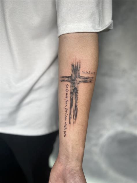Cross And Lettering Tattoo Done At Tm Tattoo By Triptaminatattoo R Tattoo