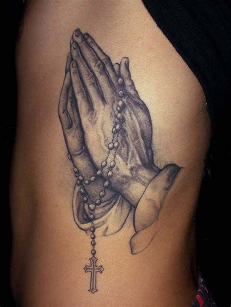 Cross And Prayer Hands Tattoo Meaning