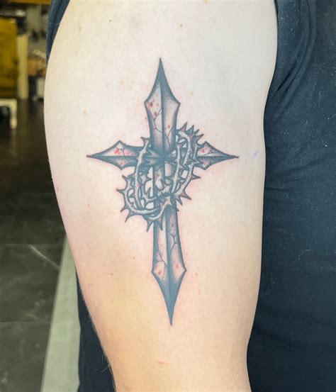Cross Tattoo With Crown Of Thorns Cross Tattoo With Crown Of Thorns