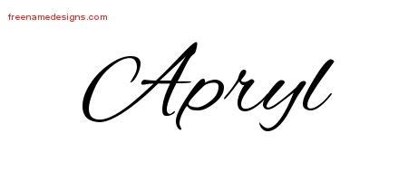 Cursive Name Tattoo Designs Apryl Download Free Free Name Designs