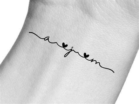 Custom Initials Tattoo Vine Etsy Canada Custom Initials Tattoo Vine Etsy Canada