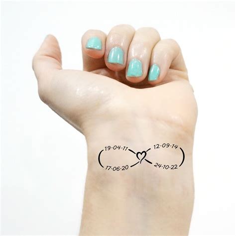 Custom Temporary Tattoo Kids Birth Dates Set Of 3 Etsy Norway