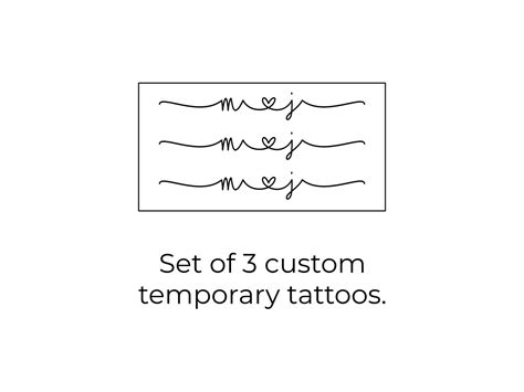 Custom Temporary Tattoo Women Personalized Kids Initials Set Of 3 Etsy Israel