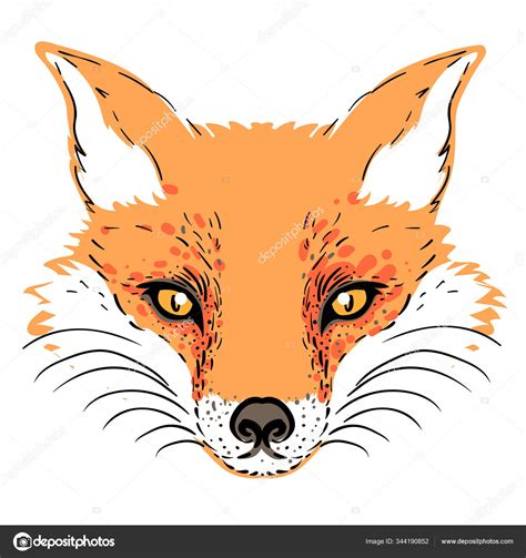 Cute Fox Face Character Tattoo Design For Pet Lovers Textiles Isolated Vector Illustration Stock Vector Illustration Of Logo Clean 172500362