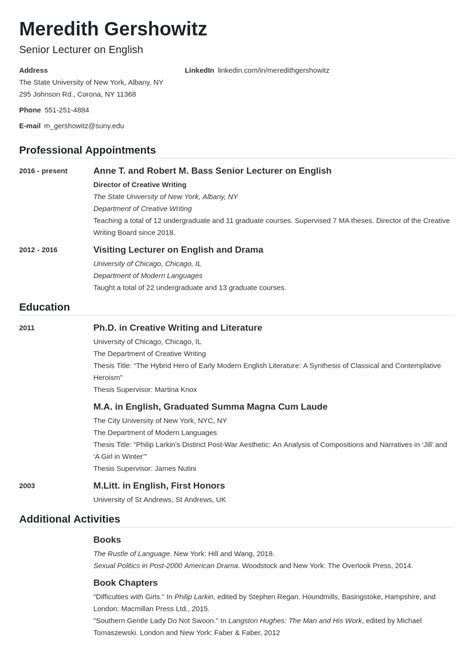 Cv Example Studentjob Ie