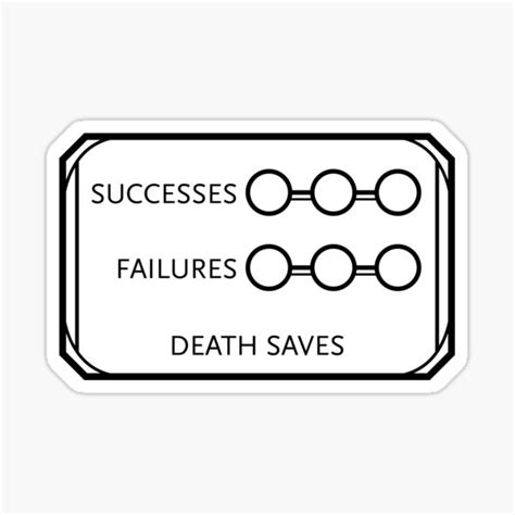 D D Death Saves Table Sticker For Sale By Arnecke Redbubble