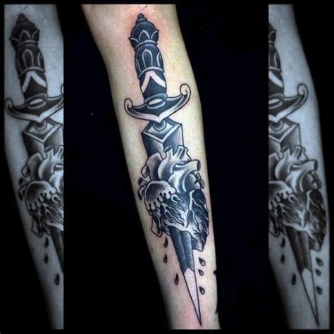 Dagger And Heart Tattoo Forearm Tattoo Ideas