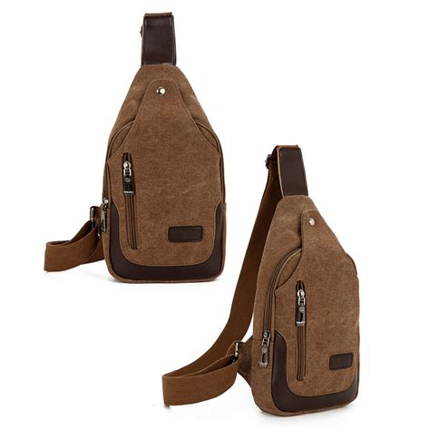 Deals Chest Bag For Men Crossbody Canvas Crossbody Bag Men Amp 39 S Shoulder Bag With Adjustabl Strap