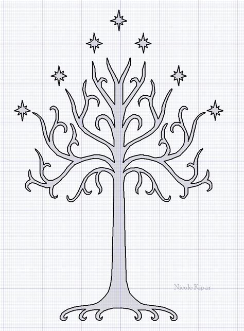 Deviantart The White Tree Of Gondor Tattoo Elvish Stencil Ireland