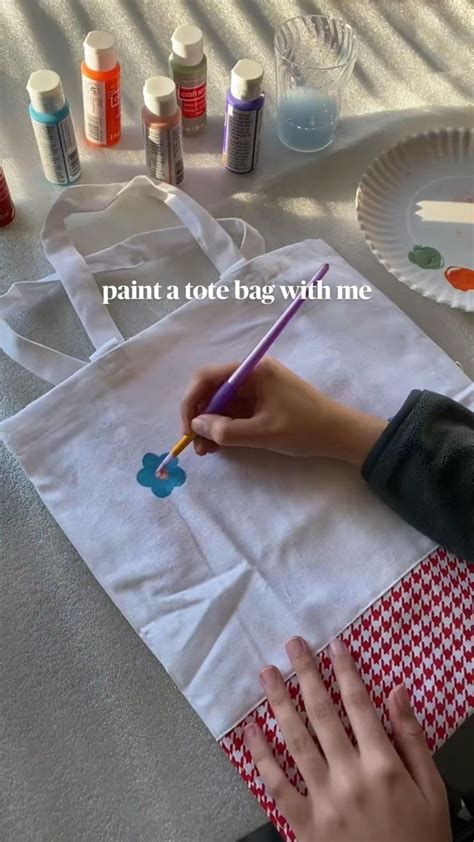 Diy Tote Bag Painting With Floral Design