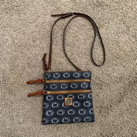 Dooney Amp Bourke 3 Zipper University Penn State Crossbody Bag Purse Royal Blue Ebay Uk
